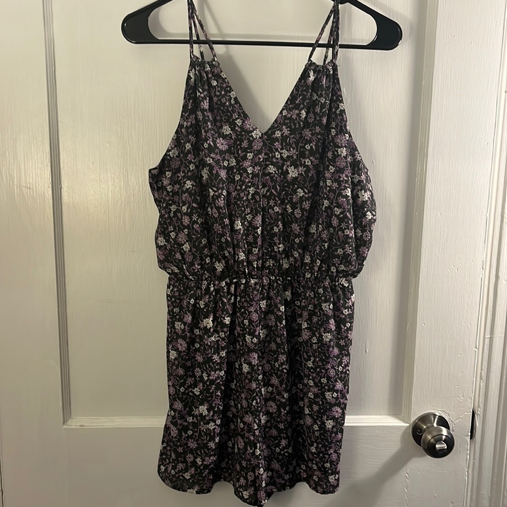 Floral patterned, shorts romper, size Medium